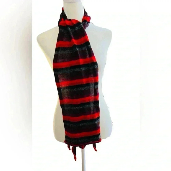 NWT Genuine Alpaca Scarf, Red/Orange/ Black/Gray/Purple - Picture 3 of 7